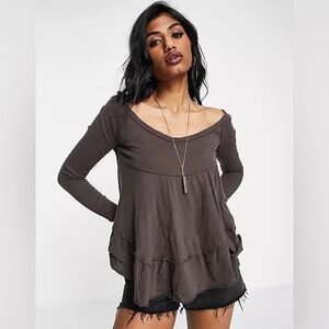 New with Tags Free People Sundae Long sleeve Layer top